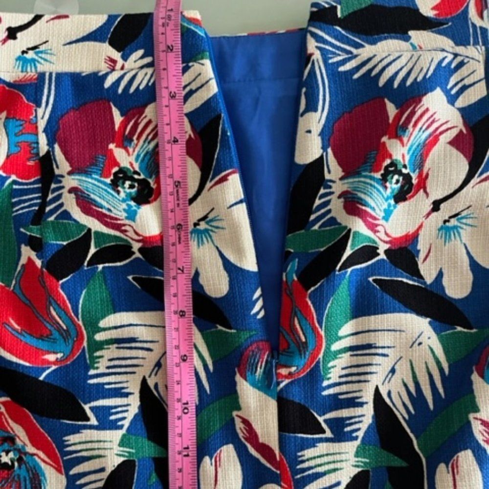 J. Crew Floral Pencil Skirt - Blue and Red - Picture 8 of 15